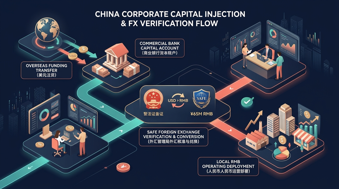 China Corporate Capital Injection & FX Verification Flow